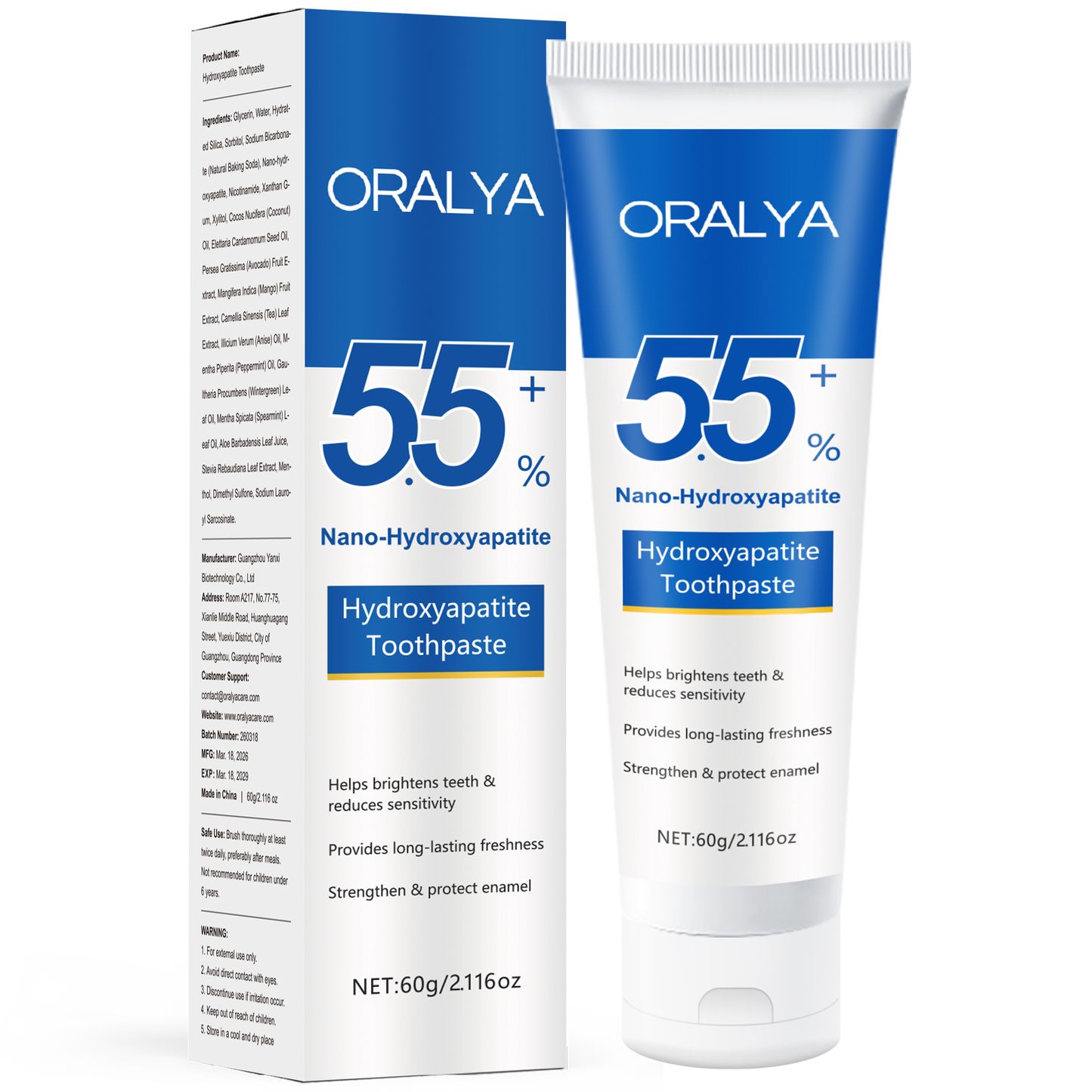 Enamel Repair Toothpaste (Fluoride-Free) – 5.5% Hydroxyapatite